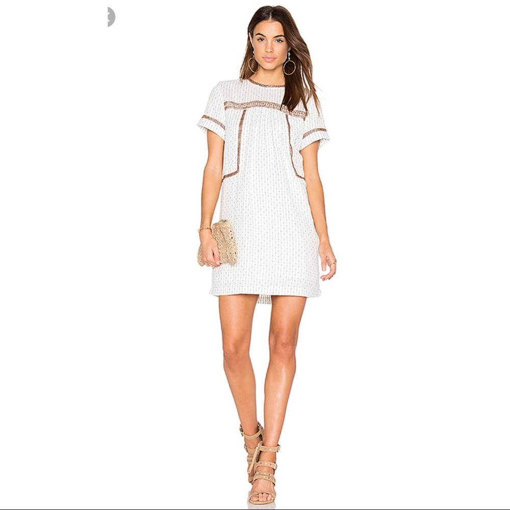 Michael Stars white Dobey Stripe Peasant dress size XS